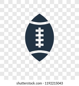 Rugby ball vector icon isolated on transparent background, Rugby ball transparency logo concept