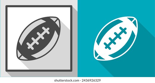 Rugby ball vector illustration icon with shadow. Illustration for business.