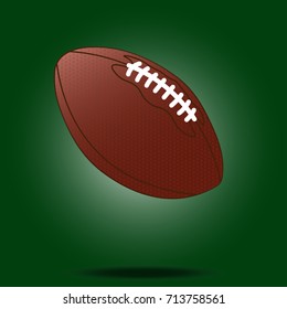 Rugby ball. Vector illustration with shadow below