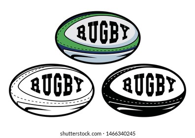 Rugby Ball Vector Illustration Silhouette