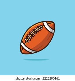 Rugby Ball Vector Illustration. Sport Logo Icon. Football Mascot. Flat Cartoon Style design template