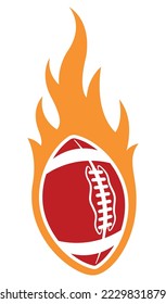 Rugby ball vector image with tribal fire flame American football car sticker motorcycle decal and sport logo template
