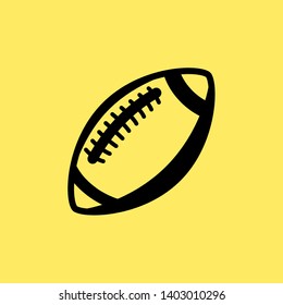 Rugby ball vector line icon. Football american league logo isolated oval cartoon ball flat design.