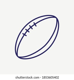 Rugby Ball Vector Line Icon