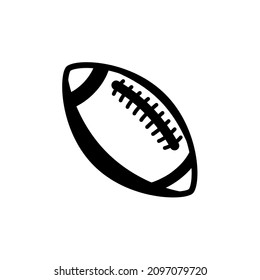 Rugby ball vector line icon. Football American league logo isolated oval cartoon ball flat design