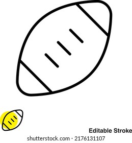Rugby Ball Vector Line Icon