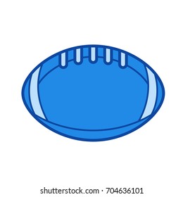 Rugby ball vector line icon isolated on white background. Rugby ball line icon for infographic, website or app. Blue icon designed on a grid system.