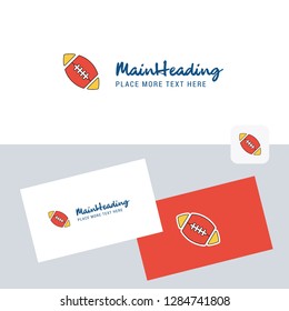 Rugby ball  vector logotype with business card template. Elegant corporate identity. - Vector