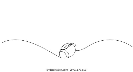 Rugby ball vector one line drawing. single line illustration