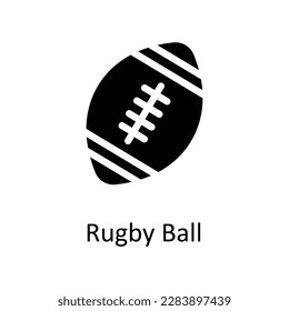 Rugby Ball Vector   Solid Icons. Simple stock illustration stock