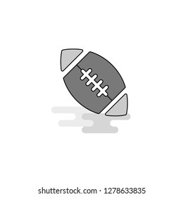Rugby ball  Web Icon. Flat Line Filled Gray Icon Vector
