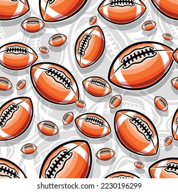 Rugby balls American football seamless pattern vector image