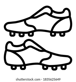 Rugby Boots Icon. Outline Rugby Boots Vector Icon For Web Design Isolated On White Background