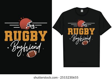 Rugby namorado futebol americano rugby jogando tipografia gráfico tshirt design