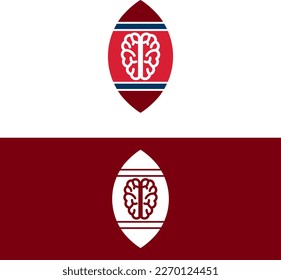 Rugby Brain Design Logo-Vektorgrafik