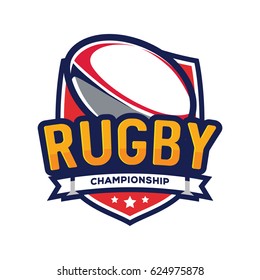 Rugby Championship Logo American Logo Sport Stock Vector (Royalty Free ...