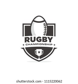 Rugby championship logo design vector