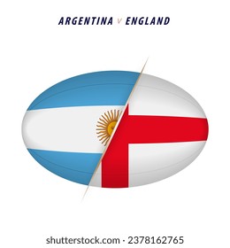 Rugby competition Argentina vs England. Rugby versus icon for bronze final. Vector illustration.