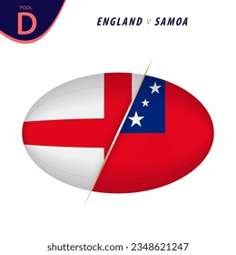 Rugby competition England v Samoa. Rugby versus icon. Vector illustration.