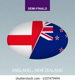 Rugby competition England vs New Zealand. Rugby icon on gray background. Vector illustration.