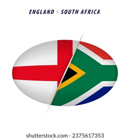 Rugby competition England vs South Africa. Rugby versus icon for semi final. Vector illustration.