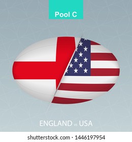 Rugby competition England vs USA. Rugby icon on gray background. Vector illustration.