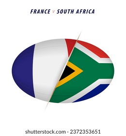 Rugby competition France vs South Africa. Rugby versus icon for quarter finals. Vector illustration.