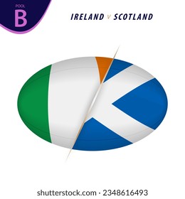 Rugby competition Ireland v Scotland. Rugby versus icon. Vector illustration.