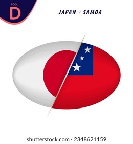 Rugby competition Japan v Samoa. Rugby versus icon. Vector illustration.