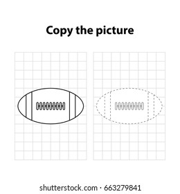rugby, copy the picture, game for children, worksheet  for kids