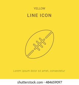 Rugby Cute yellow thin line icon / logo Design