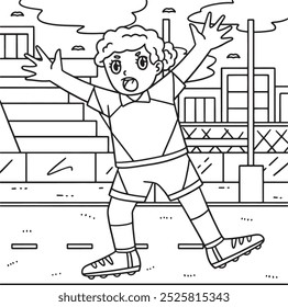 Rugby Female Fullback in Defensive Stance Coloring