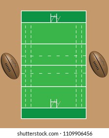 Rugby Field With Ball