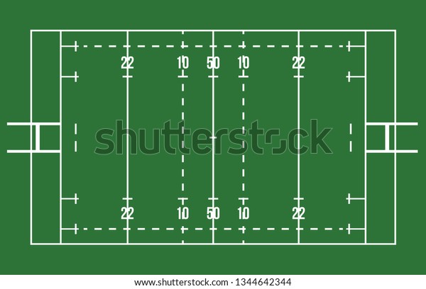 Rugby field with marking\
from top view