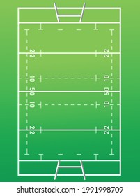 Rugby field pitch markings. Sports infographics. Vector illustration