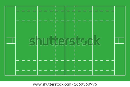 Rugby field . Top view with correct proportion
