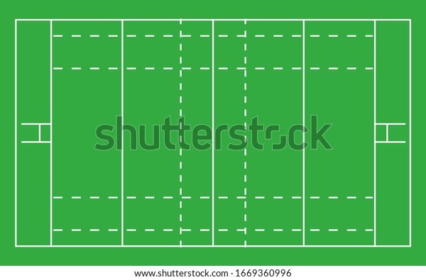 Rugby field .\
Top view with correct\
proportion