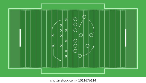 Rugby field vector flat illustration
