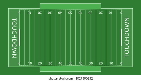 Rugby field vector flat illustration