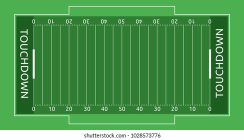 Rugby field vector flat illustration