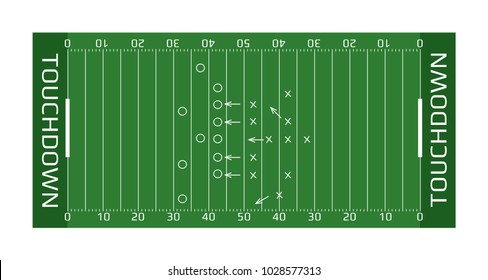 Rugby field vector flat illustration
