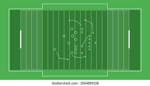 Rugby field vector flat illustration