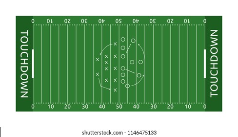 Rugby field vector flat illustration
