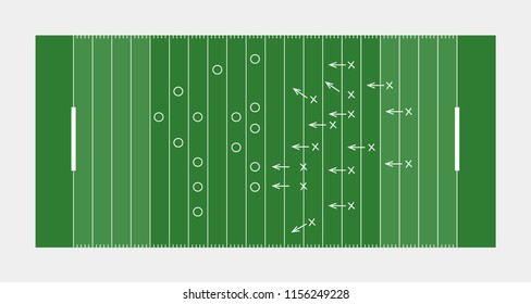 Rugby field vector flat illustration