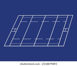 Rugby Field Vector Illustration Abstract Editable image