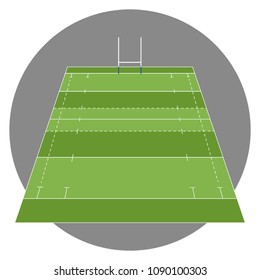 Rugby Field Vector prospective