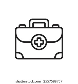Rugby First Aid Kit Outline Icon Vector Illustration