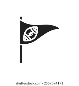 Rugby Flag Filled Icon Vector Illustration