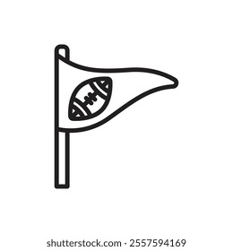 Rugby Flag Outline Icon Vector Illustration