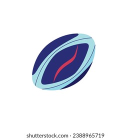 Rugby flat illustration vector isolated on white background. Sport supplies. Sport ball. Back to school